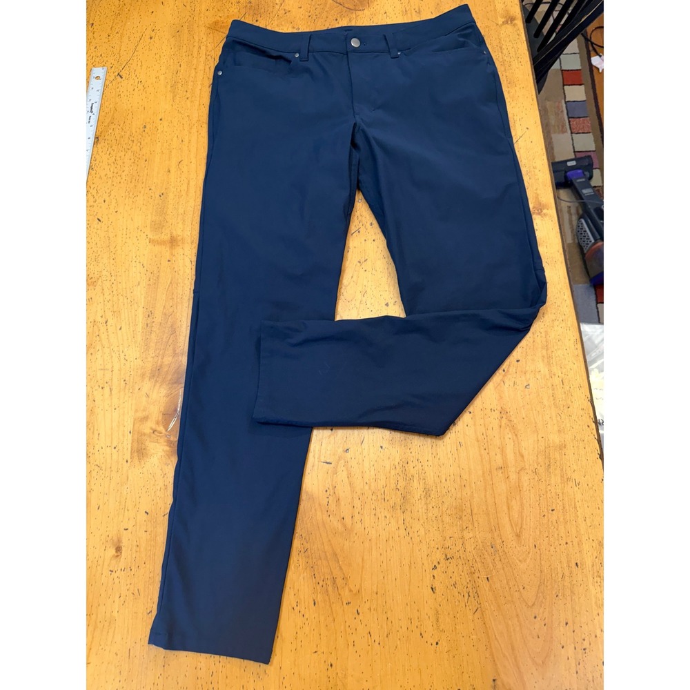 Lululemon ABC Pant Slim 33x31 Navy Blue Warpstreme Five Pocket Golf Trousers